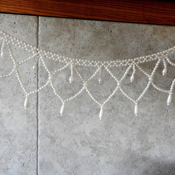 Faux Pearls Beaded Christmas Tree Garland 6 ft The House of Louis Nichole - Picture 7 of 11